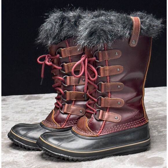 Sorel Premium Joan of Arctic Red Oxblood Waterproof Snow Boots Womens Size 7.5 - Picture 16 of 16
